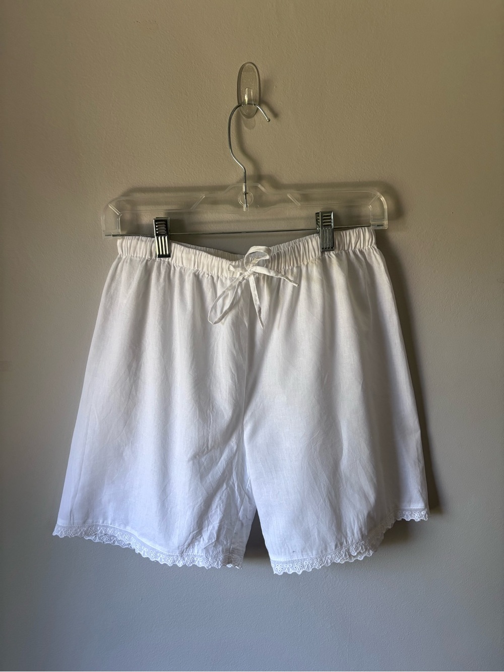 White 100% Cotton Sleep Shorts